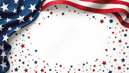 American flag and stars patriotic background vector