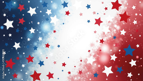 American flag starry background vector, patriotic illustration