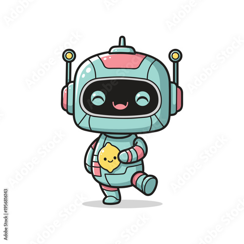 Robot Character Happy Lemon Commercial
