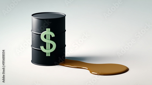 Oil Barrel and Dollar Symbo...