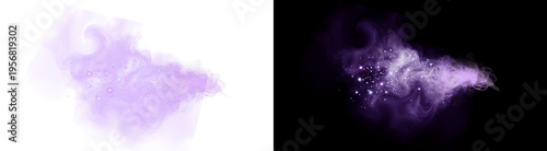 Φωτογραφία PNG image of Brilliant purple magic smoke cloud with sparkling glitter trails mo