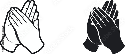 Clapping hands silhouette for signage and wayfinding