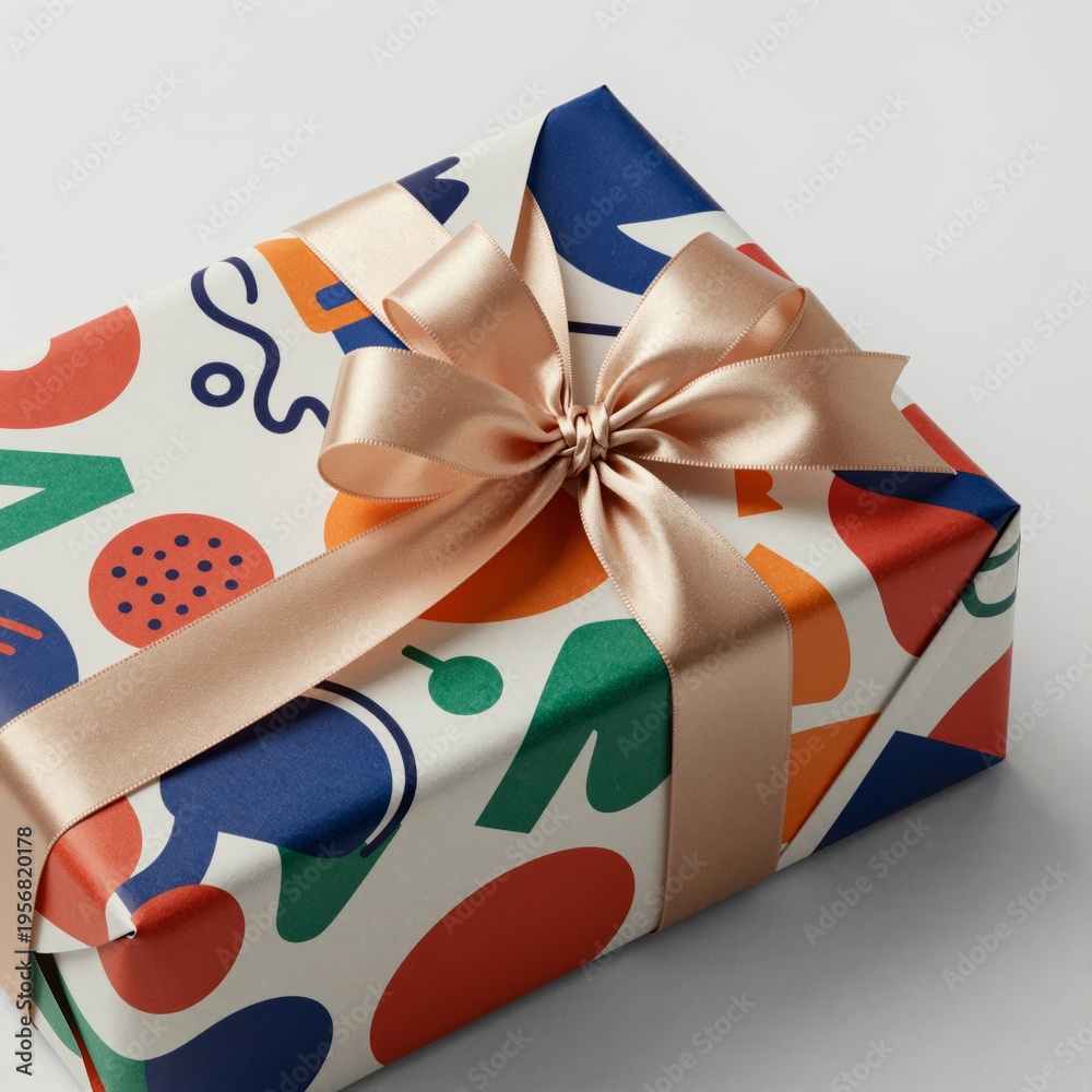 Obraz premium Gift Box with Bold Geometric Pattern