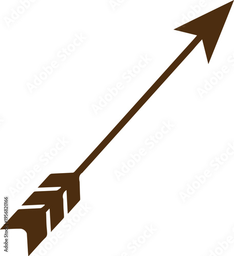 Arrow with feather tail for archery