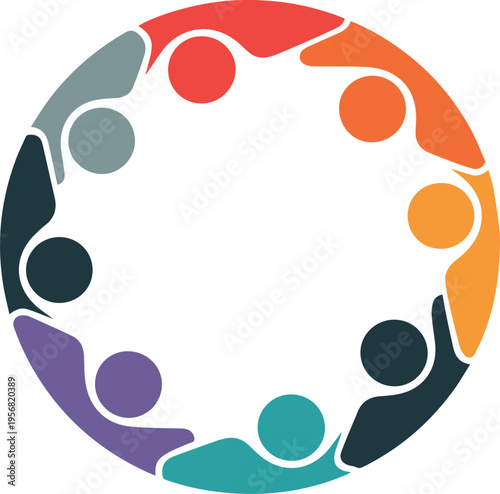 Human figures in a community diversity circle