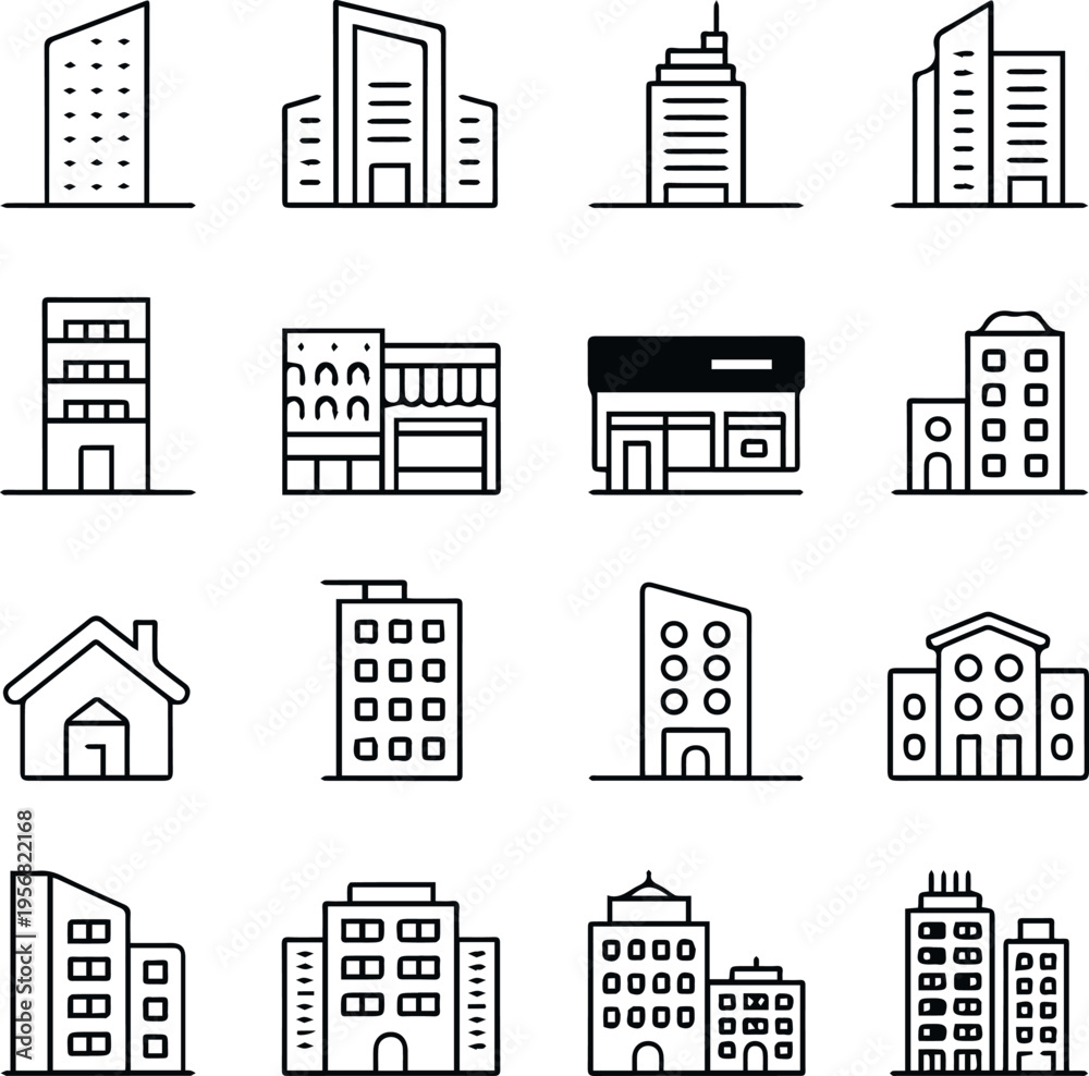Fototapeta premium House icons for property listings