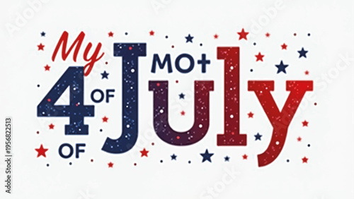 4th of July patriotic text illustration vector