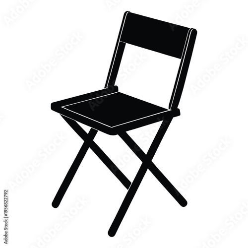 Folding chair icon on white background