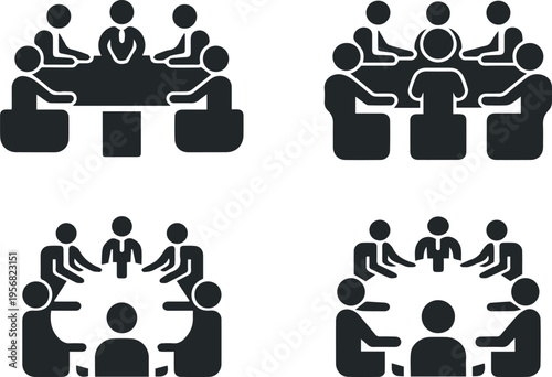 Brainstorming session around roundtable