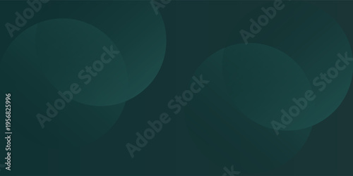 A dark green background with smooth, overlapping circles. The background is green with a gradient texture, creating a modern, abstract style. Minimal abstract circles vector gradient background