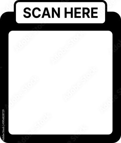 Black scan here frame