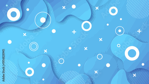 A hand-drawn doodle sketch depicts an educational background with abstract shapes.