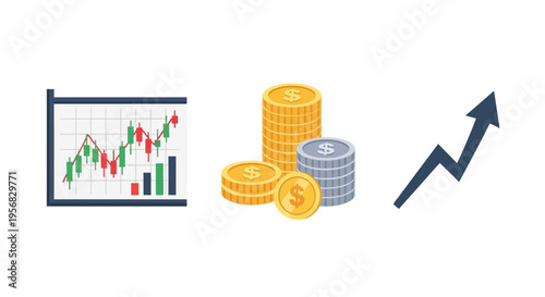 Financial growth with money and chart.