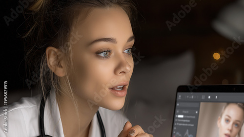 Female doctor during video consultation telemedicine