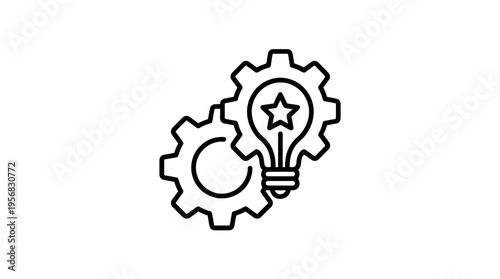 Innovative Gear Icon with Bright Idea
