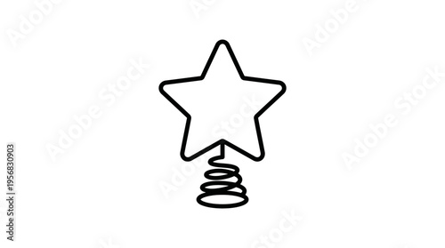 Simple Black and White Christmas Tree Star Topper