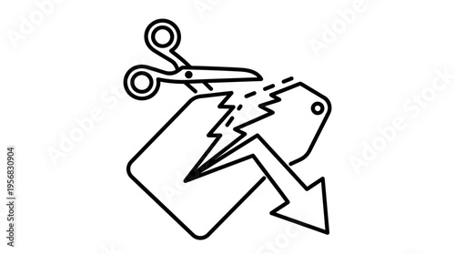 Scissors Cutting Price Tag Discount Concept