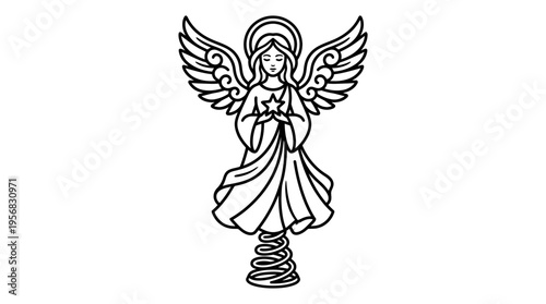 Christmas Angel Tree Topper Outline