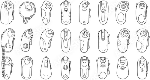 Collection of Outline Remote Control Designs: Vector Graphics for Web and Print