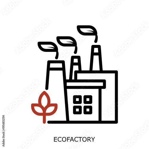EcoFactory Icon - Health Safety Environment HSE Industrial Safety Symbol