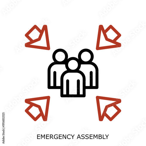 EmergencyAssembly Icon - Health Safety Environment HSE Industrial Safety Symbol
