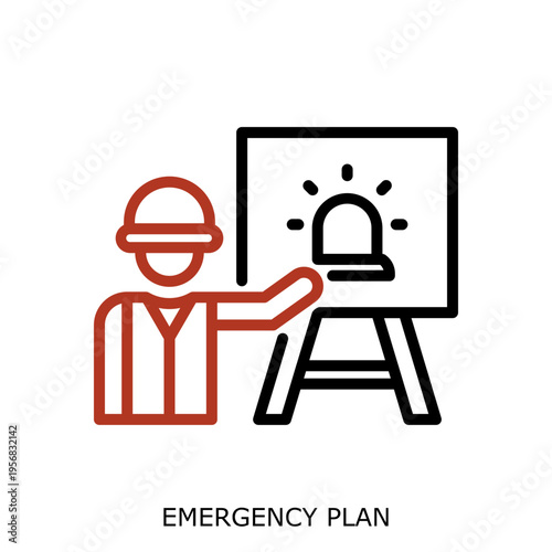 EmergencyPlan Icon - Health Safety Environment HSE Industrial Safety Symbol
