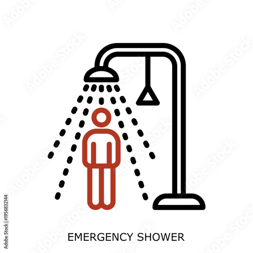 EmergencyShower Icon - Health Safety Environment HSE Industrial Safety Symbol