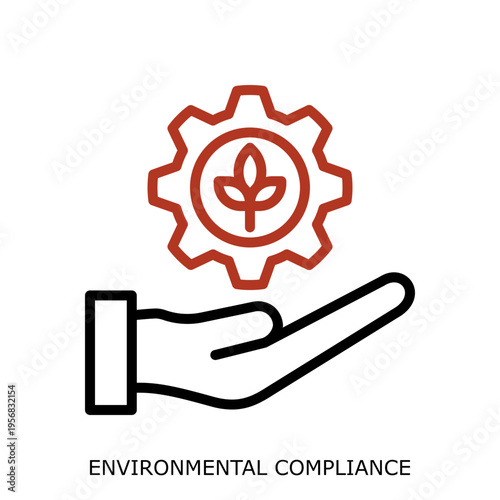 EnvironmentalCompliance Icon - Health Safety Environment HSE Industrial Safety Symbol
