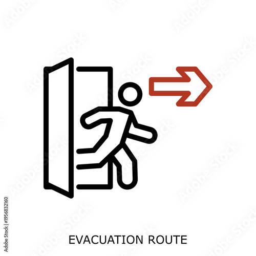 EvacuationRoute Icon - Health Safety Environment HSE Industrial Safety Symbol