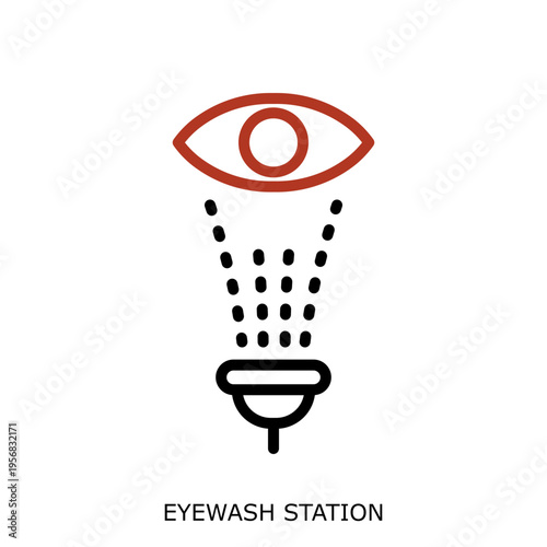 EyeWashStation Icon - Health Safety Environment HSE Industrial Safety Symbol