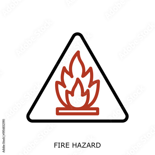FireHazard Icon - Health Safety Environment HSE Industrial Safety Symbol