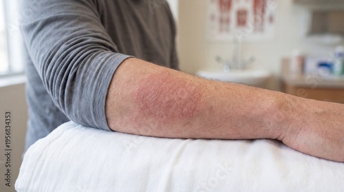 Medical treatment for skin rash healthcare facility image indoor close-up health awareness