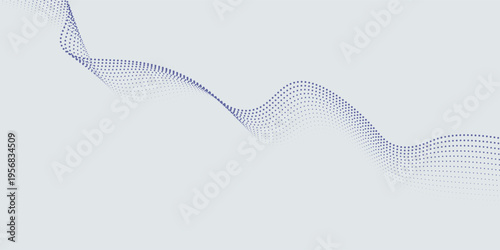 Wave line of flowing particles abstract vector background, smooth curvy shape dots fluid array. wallpaer neutral good nice art