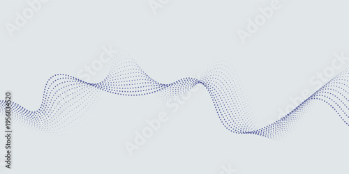 Wave line of flowing particles abstract vector background, smooth curvy shape dots fluid array. wallpaer neutral good nice art
