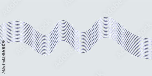 Wave line of flowing particles abstract vector background, smooth curvy shape dots fluid array. wallpaer neutral good nice art