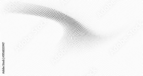 Spiral halftone gradient vortex featuring grunge halftone and unique dot background texture