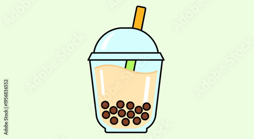 A cartoon illustration of bubble tea.