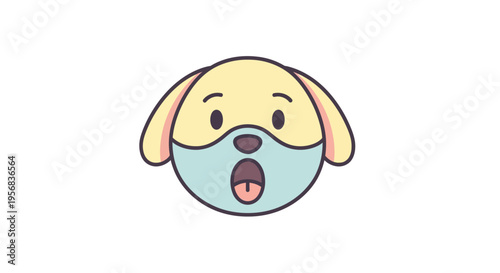 Cartoon dog wearing a face mask.