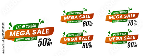 End of Season Mega Sale 50% Off Discount Banner with Limited Time Offer