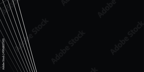 Abstract Minimal Black Background With Diagonal White Lines and Strong Negative Space