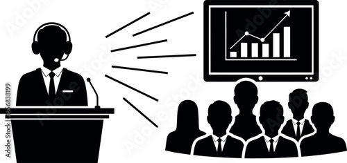 business man and graph