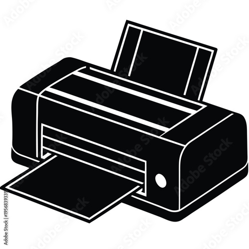 Printer illustration on white background