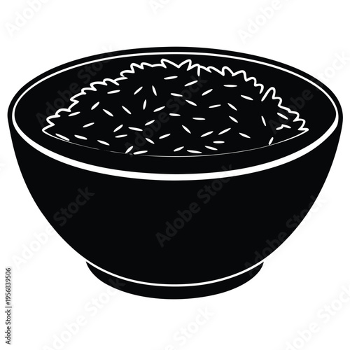 Rice bowl on a white background