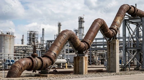 Industrial Oil Pipeline Forming An Aggressive Upward Financial Chart