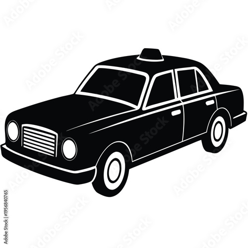 Taxi on white background isolated vector illustration