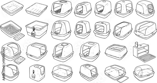 Collection of Cat Litter Boxes: A Variety of Designs and Styles