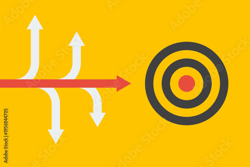 way to target with different exits, leadership vector concept, business strategy illustration