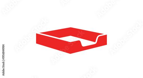 Red Pizza Box with Open Flap.