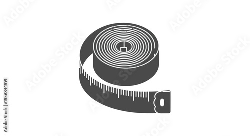 Flexible Measuring Tape Rolled Up.