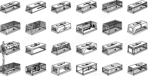 Variety of Traps: Black and White Outlines